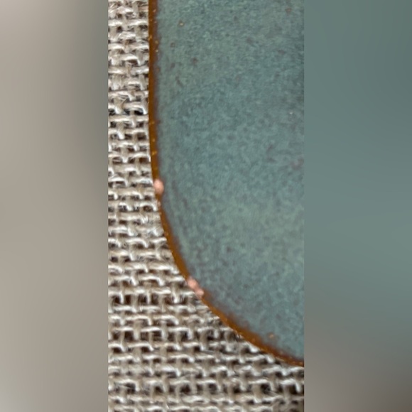 Sage Celadon Green Square Salad Plate Set Signed Art Pottery Cottage Goblin Core - Picture 7 of 9